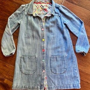 Mini Boden Denim Dress with Floral Accents